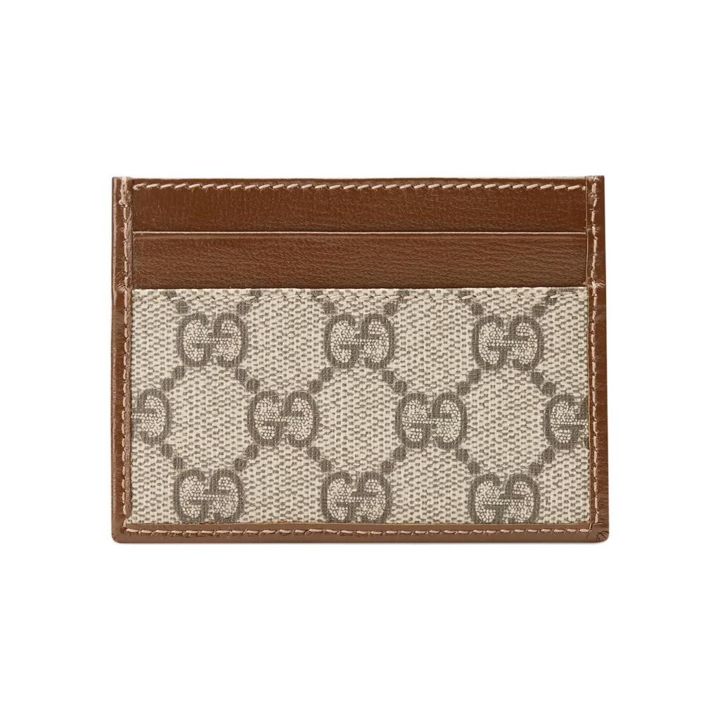 Gucci Interlocking G GG Supreme Canvas Card Holder For Unisex Daily Use