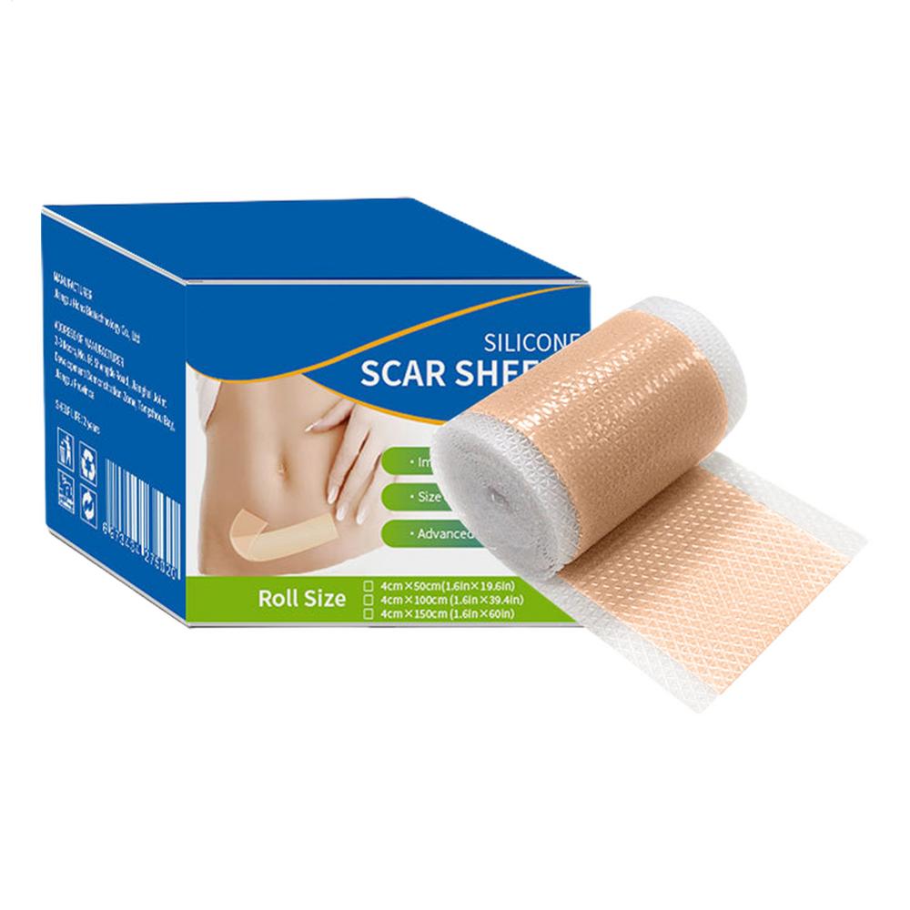 

4x50cm Silicone Scar Tape Scar Sheets Soft Silicone Reusable Scar Away Scar Tape Self-Adhesive Effective Skin Care Strips