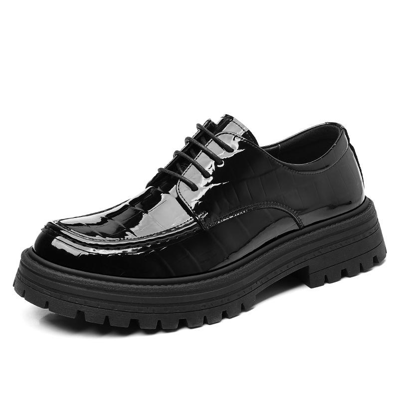 Spring new men's shoes youth round head tooling shoes low top big head Martin boots casual trendy British style