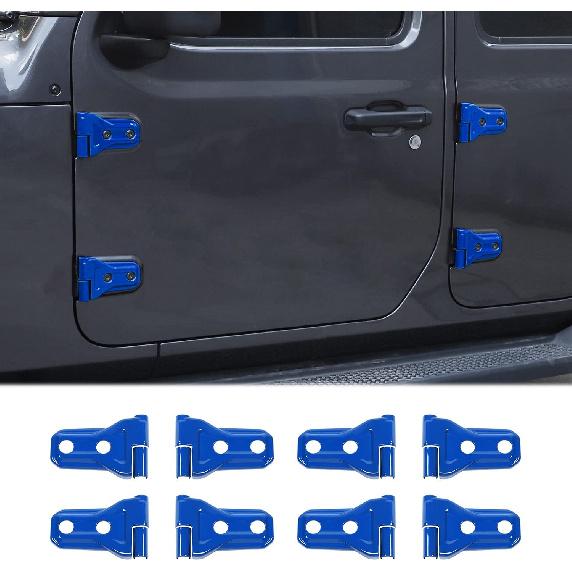 8PCS Door Hinge Cover Trim Accessories for 2018-2024 2025+ Jeep Wrangler JL JLU 2020-2024 2025+ Jeep Gladiator JT (Matt Black)