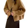 Women's 2024 Winter Korean Style Loose Woolen Overcoat - Round Neck, Short, Double-Faced, Little Fragrant Style