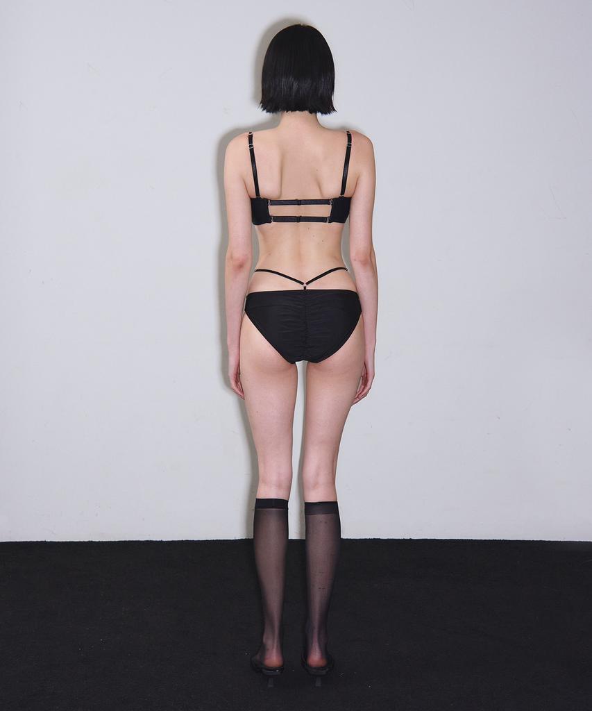 VINAJ N Chain Low V Half Cup Bikini Bra (Black)