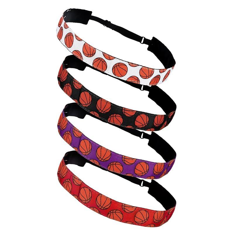 4 шт. Регулируемая футбольная повязка на голову для девочек, эластичные футбольные повязки на голову для женщин, футбольные аксессуары, нескользящие спортивные повязки для волос для футбола, спортивные White black purple green