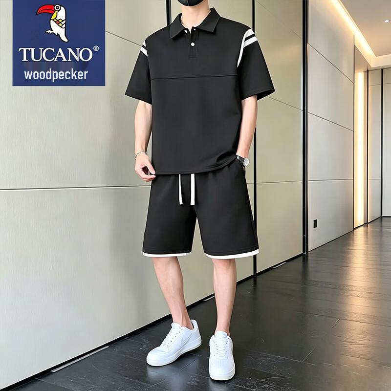 TUCANO Men s Ice-Feel Quick-Dry Short Sleeve T-Shirt & Shorts Set 4XL