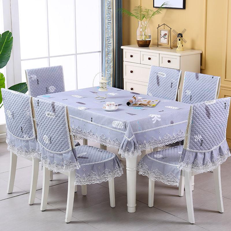 Luxury Chair Seats Covers Embroidered Table Cloths Modern Simple Rectangular Lace Table Cloth Dining Chair Covers Home Anti-dirty Cushion