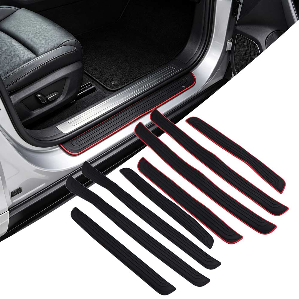 Anti-Scratch Rubber Car Door Sill Scuff Covers Anti-Scratch Car Door Sill Sticker Decor Accessory