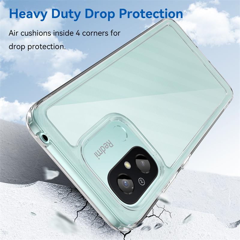 For Redmi 12C Case Cover Xiaomi Redmi 12C 9C 10A 10C 12 Capas New Shockproof Back Transparent Colour Clear For Fundas Redmi 12C