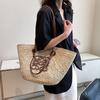 Luojia straw woven bag women's handwoven bag new retro woven bag tote bag seaside vacation handbag