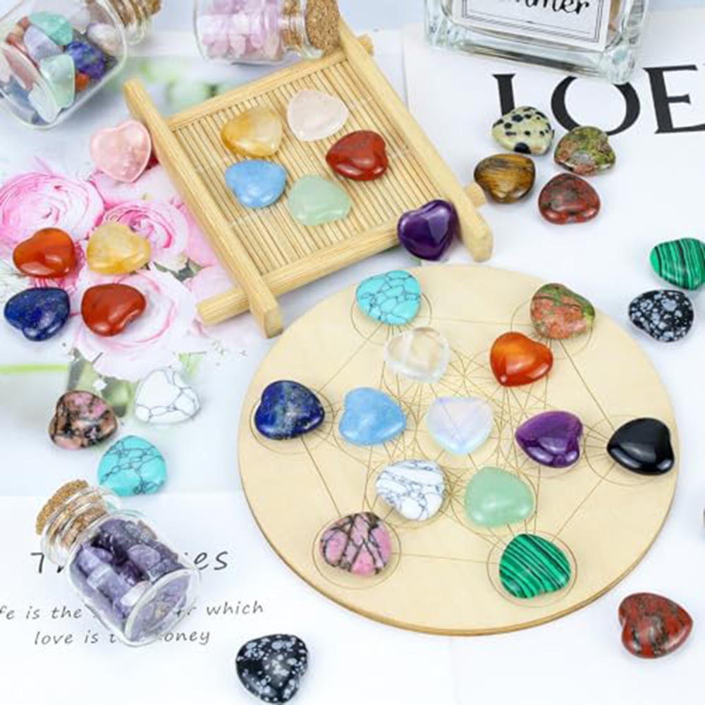 20Mm Mini Stone Heart Shape Crystal Home Decoracion Statue Natural Rose Quartz Reiki Healing Gemstone Pocket Gift Massage 5Pcs