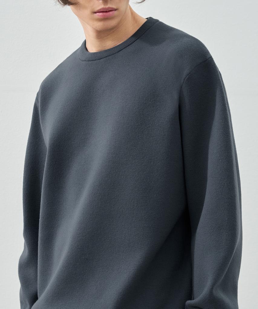 DRAW FIT Soft Essential Round Knit [Bluegrey]