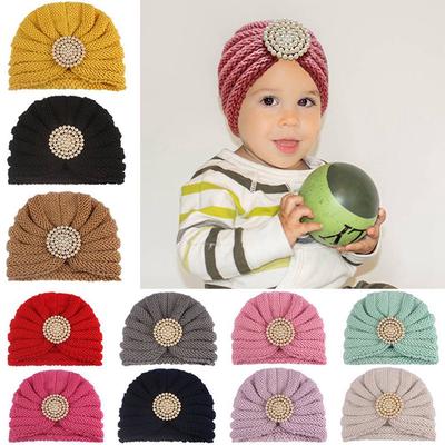 Newborn Kids Baby Boy Girl Hat Knit Wool Girl Boy Hemming Crochet Ski Cap LIU9