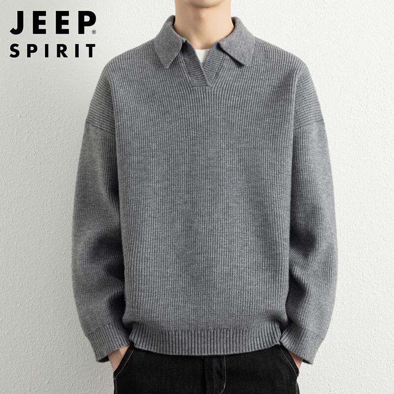 

Мужской свитер JEEP SPIRIT в американском ретро-стиле с отложным воротником XL