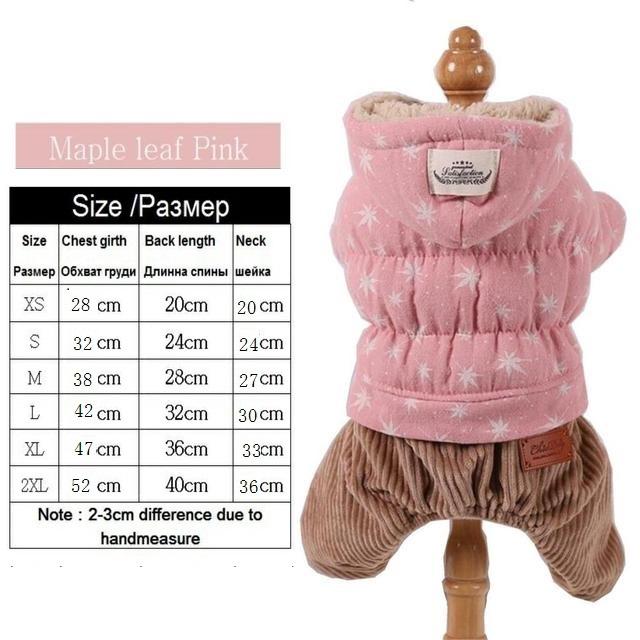Corduroy Warm Fleece Teddy Pet Overalls Winter Dog Clothes Dog Jumpsuit Pet Cat Clothing