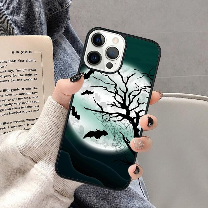 Vampire Bats Full Moon Phone Case for iPhone 17 Air 16 16e 15 Plus for Apple 13 11 12 14 Pro Max Cover coque Shell
