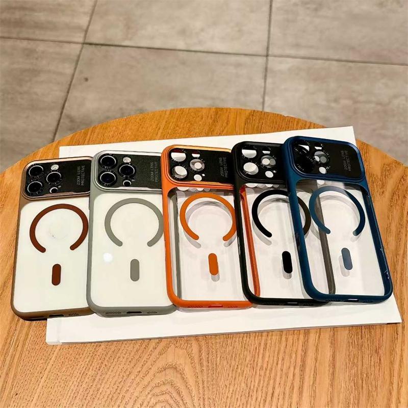 Luxury Fashion Acrylic Phone Case For iPhone 17 Pro Max 17 Air 16 15 14 Pro Max Magnetic Wireless Charge Armor Cover