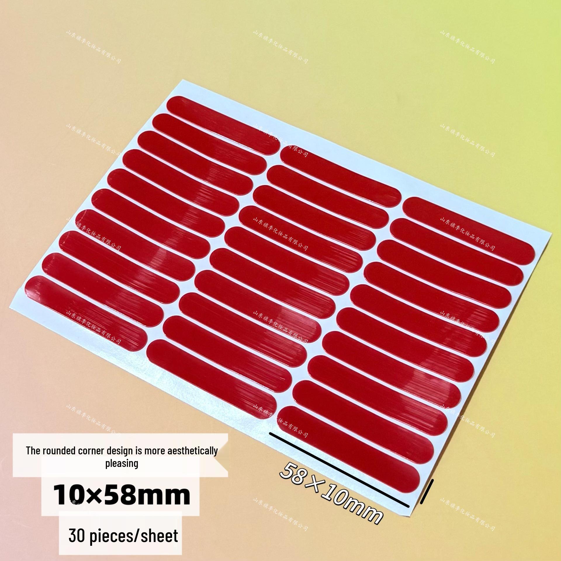 

Nail Art Press-On Double-Sided Adhesive Strips - Clear, No-Cut, Round-Cornered with Strong Acrylic Adhesion.