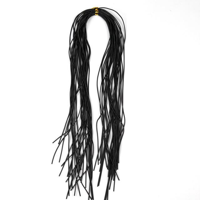 

1 упаковка, 1 мм, круглая силиконовая резиновая веревка, привязывающая ножки для приманки для рыбалки, юбки, материал 1mm*36cm чёрный