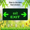 Safety Exit PVC Luminous Floor Sticker - Caution Slippery Steps & Fire Sign