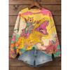 Fashion Women's Art Printed Sweatshirt 3D Print O-Neck Long Sleeve Tops Summer Casual Women's Clothing Apparel Y2K Streetwear
