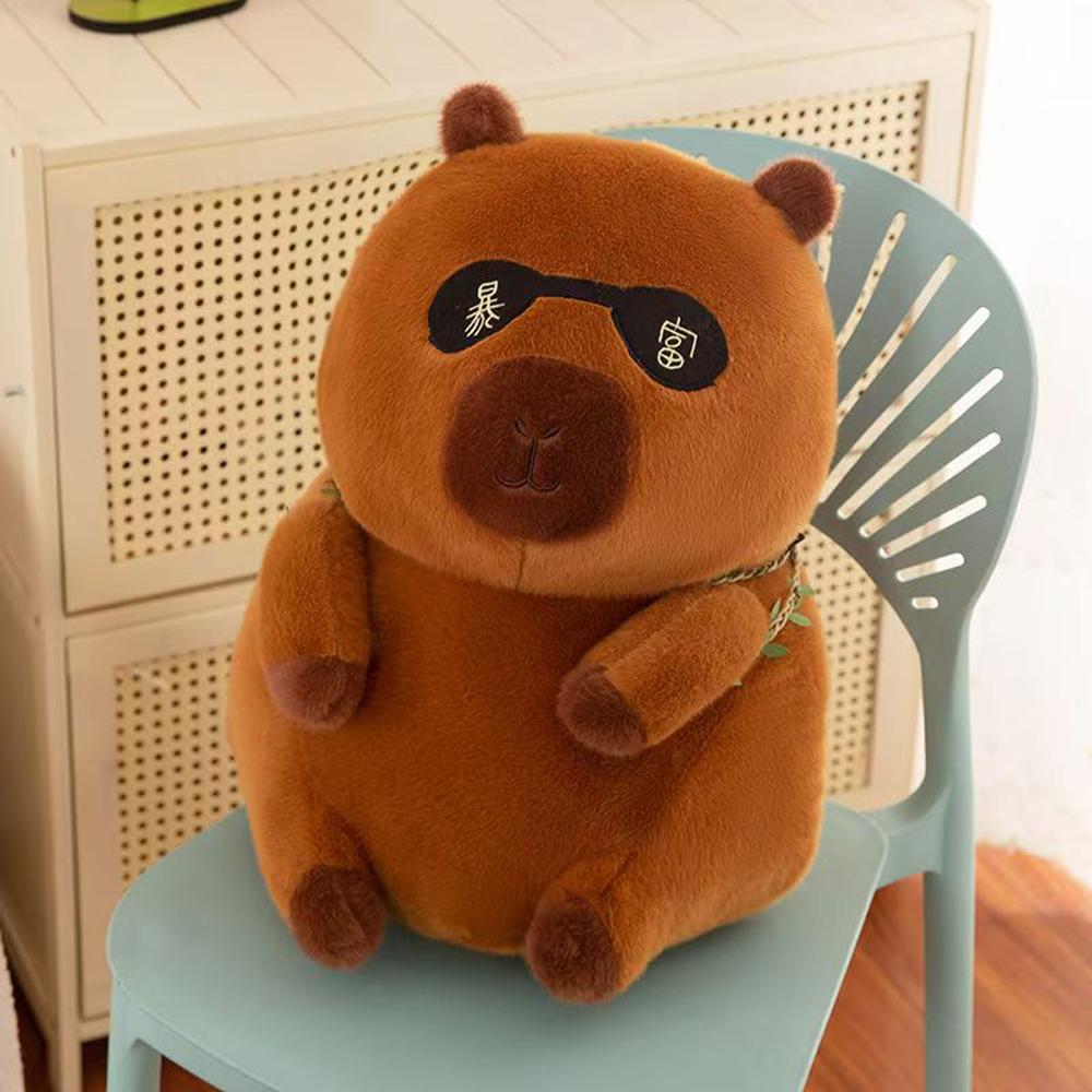 Fluffy Capybara Plush Toy Gourd Backpack Capybara Stuffed Doll Capybara Cotton Doll Room Decor
