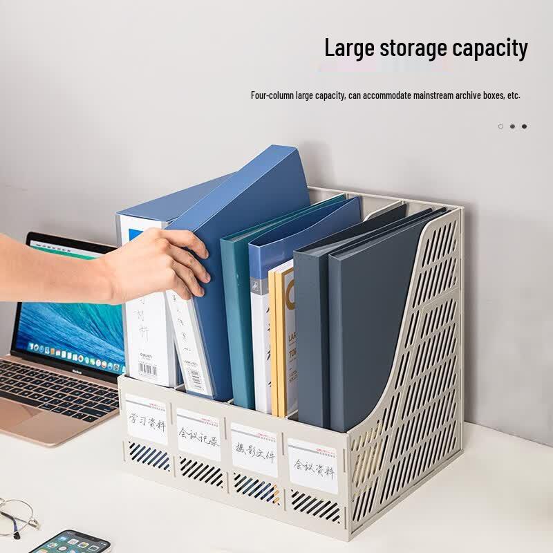 Deli Four-Compartment Hollow Desktop File Holder