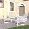 VidaXL Garden Lounge Set 4 Pcs Patio Furniture Outdoor Furniture Set Garden Furniture Terrace Furniture White 3075260