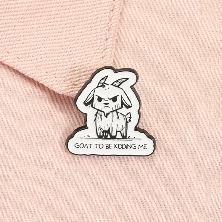 Lightweight Funny Goat Shaped Alloy Brooch Pin Cool Accessory for Clothing Bags Hats Animal Jewelry Gift