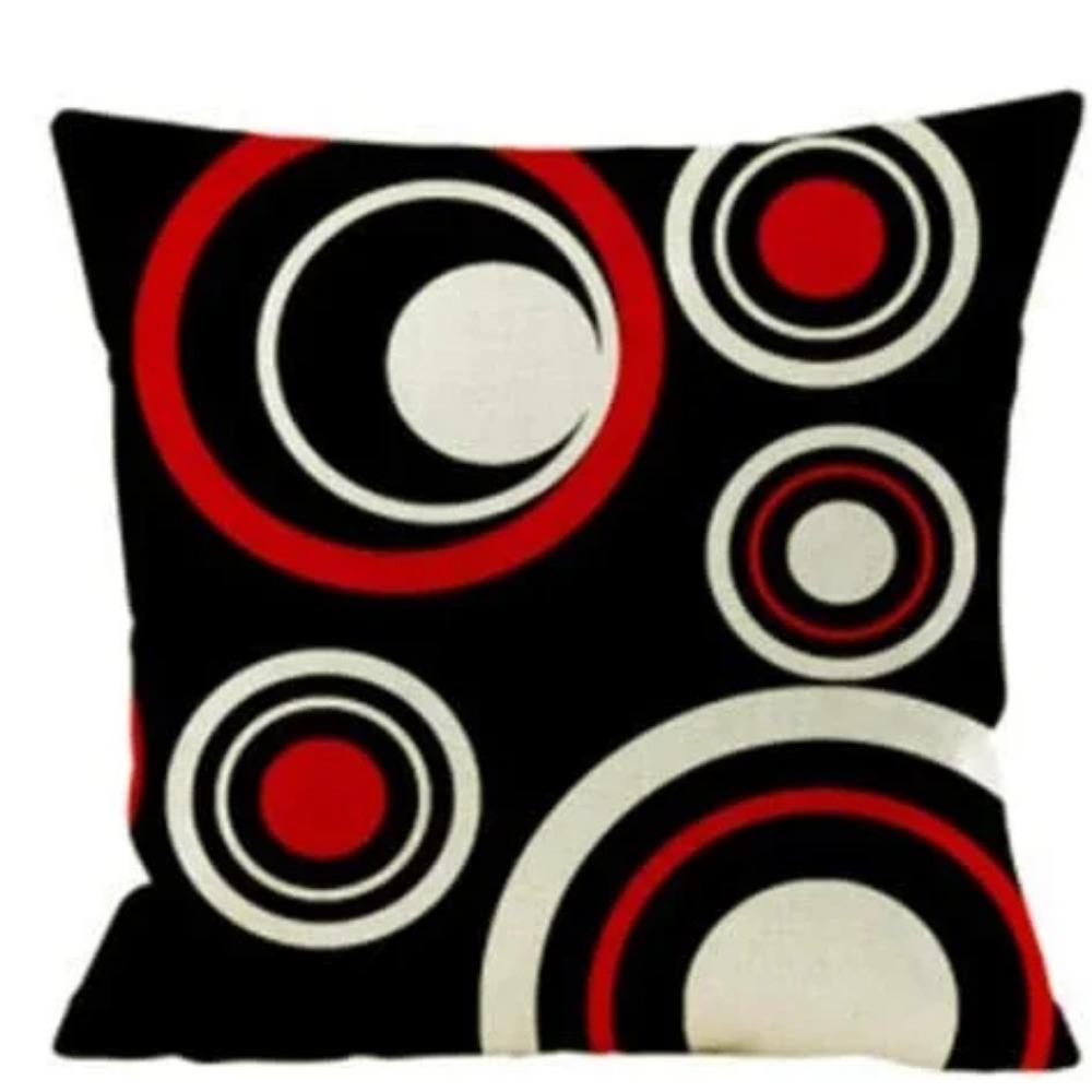 Now Black Red Geometric  Cushion Cover for Car Living Room Sofa Bedroom Home Decor Pillowcase