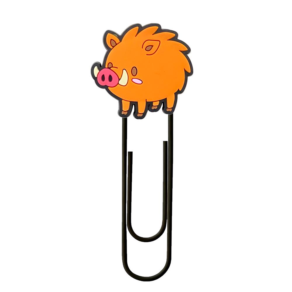 20 Cute Cartoon Animal PVC Paper Clips - U-Shaped Large Clips and Bookmarks for Office Supplies