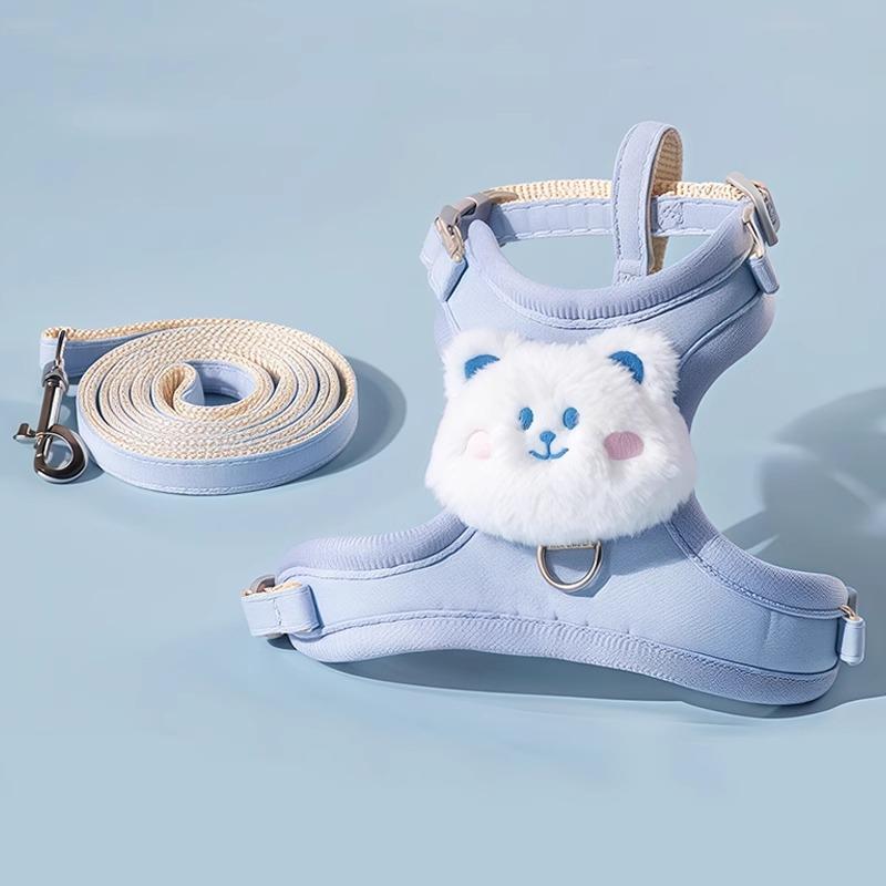 Cat Leash Cute Soft Vest Style Adjustable Small Cat Dog Outdoor Special Chest Harness Pet Leash