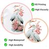 Chinese Style Floral Bird Egret Peach Blossom Wall Sticker Self-Adhesive Removable Living Room Bedroom Hallway Background Wall Home Decor Art