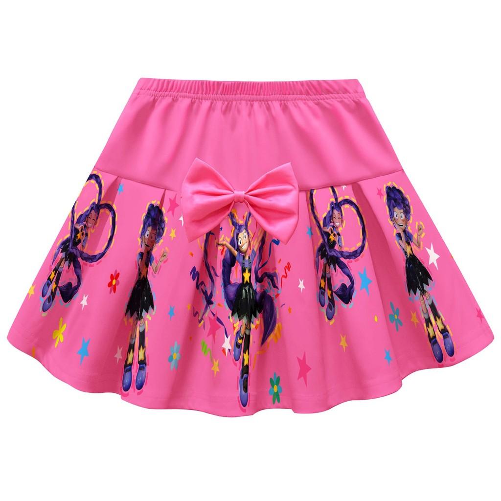 86150 3pcs/sets Kids Girls Lily Lovebraids Printed Ruffle T-Shirt Pleat Skirt Set