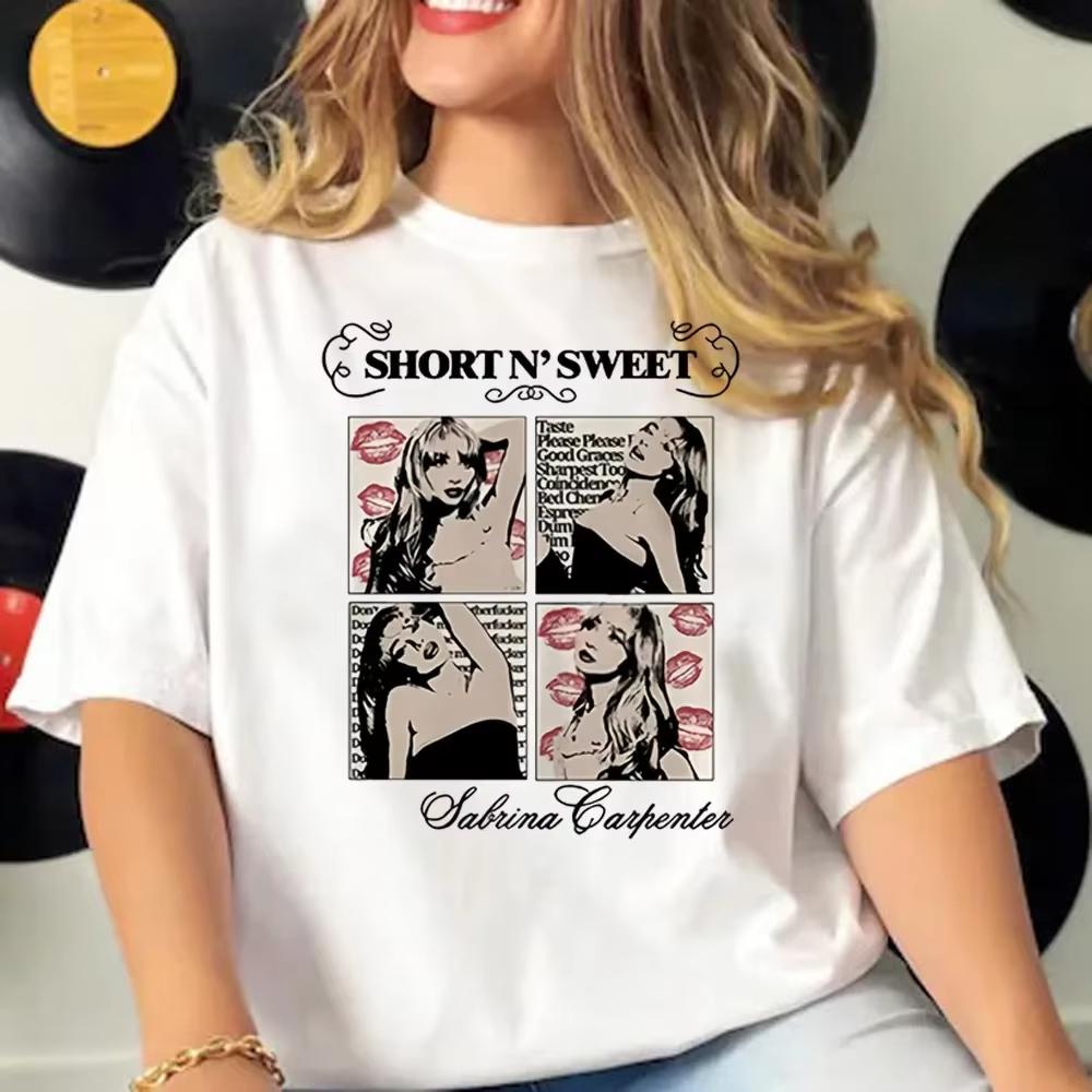 Sabrina Carpenter Shirt Women Graphic Manga Harajuku Top Female Funny Anime Clothes Oversized Casual Streetwear Short Sleeve Summer Fashion Unisex Tee