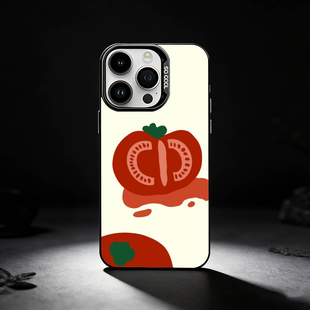 

Ins cute Tomatoes Phone Case For iPhone 17,16,15,14,13,12,11 Plus,Pro Max,XS,Colored silver phone case iPhone17air