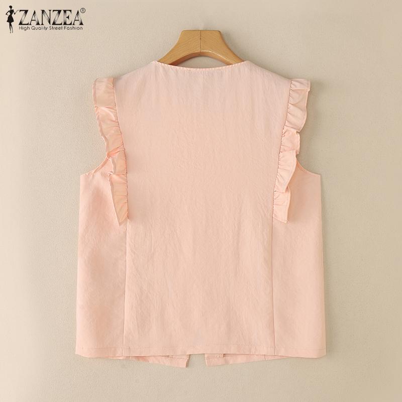 ZANZEA Women Casual Round Neck Summer Sleeveless Tank Tops