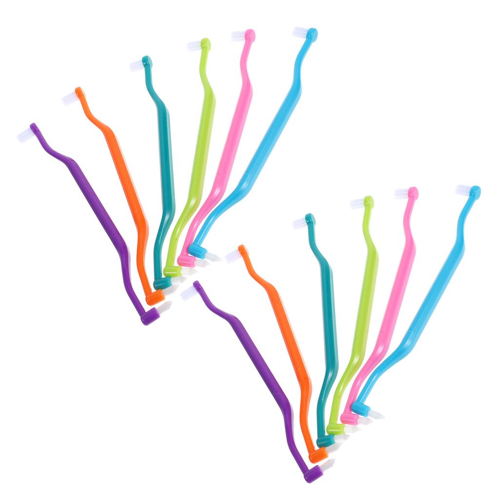12Pcs Double Head Pet Toothbrush Soft Bristle Interdental Tooth Brush Small Dog Cat Puppy Oral Care Pet Toothbrushes