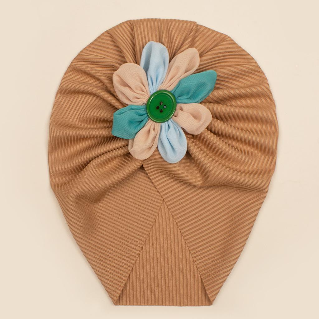 Colorful Floral Baby Girl Pullover Hat with Soft Elastic