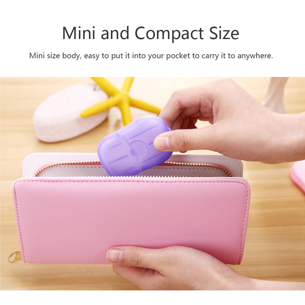 Travel Portable Disposable Soap Flakes with Storage Box Container 20Pcs Soap Papers Scented Foaming