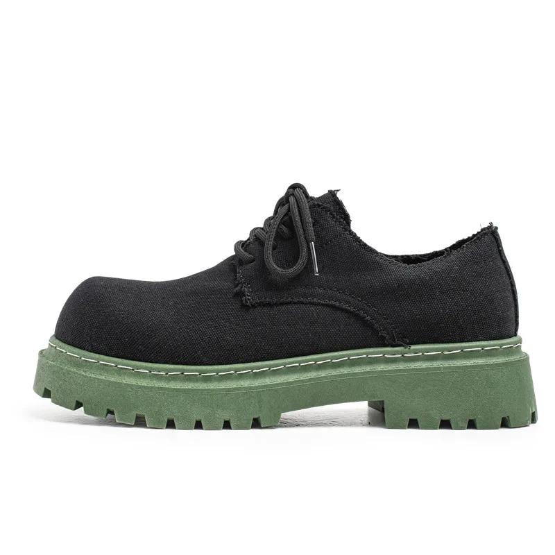 

High Quality Casual Platform Sneakers Men New Denim Work Shoe Lace-up Derby Shoes Fashion Business Comfortable Shoes for Shoes 39