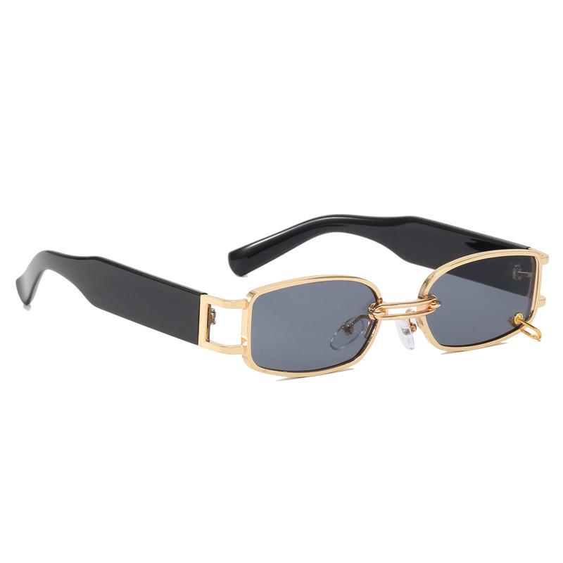 Buckle Sunglasses  New Small Frame Metal Square Sunglasses Fashionable Personality Sunglasses Men And Women