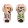M10x1.25mm Banjo Bolt Metal Brake Line Banjo Bolt Adapter with Washers for Pipeline Connections