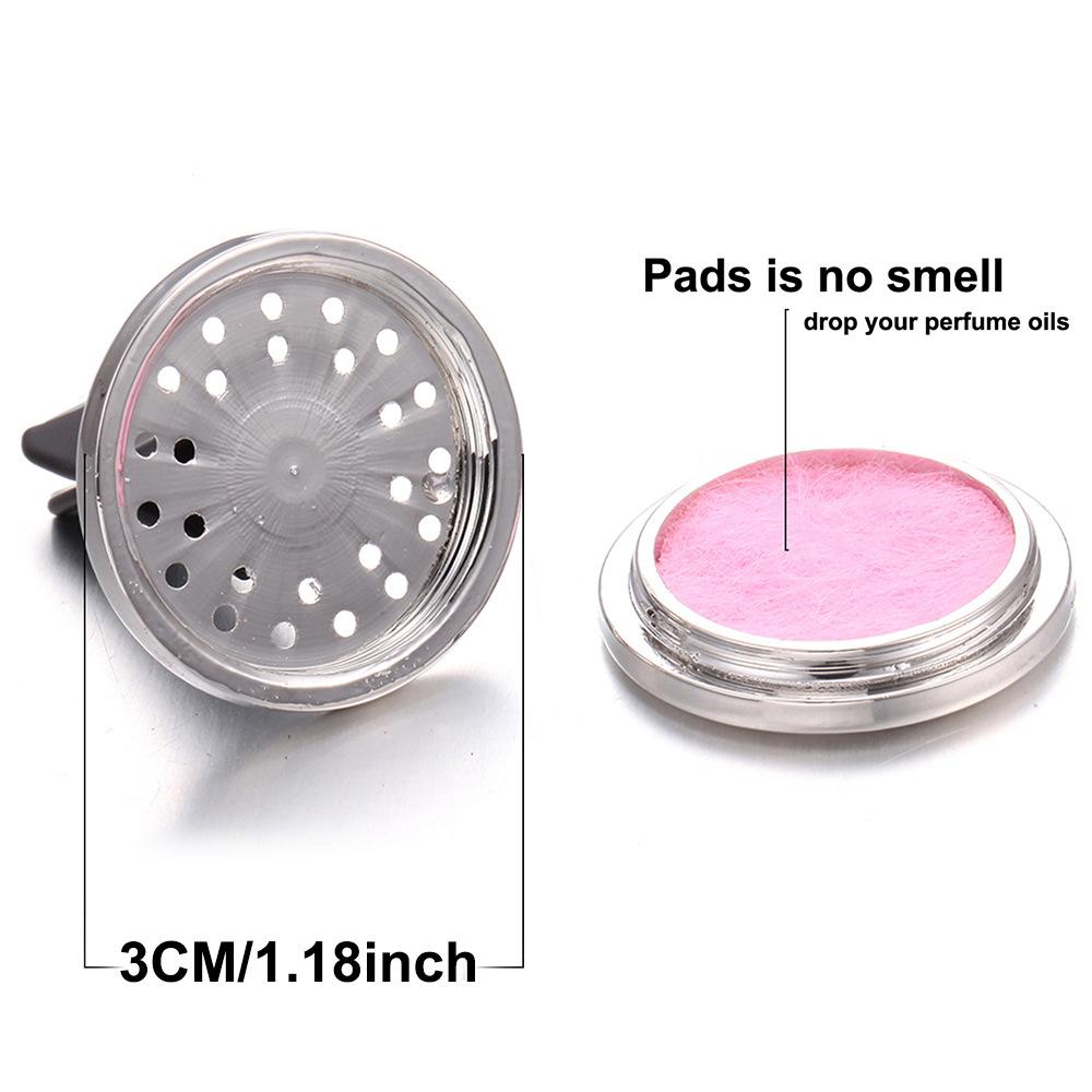 1pc Refillable Car Air Freshener Smell Perfume Diffuser Clip Auto Vent Essential Oil Stainless Steel Locket Interior Accessories