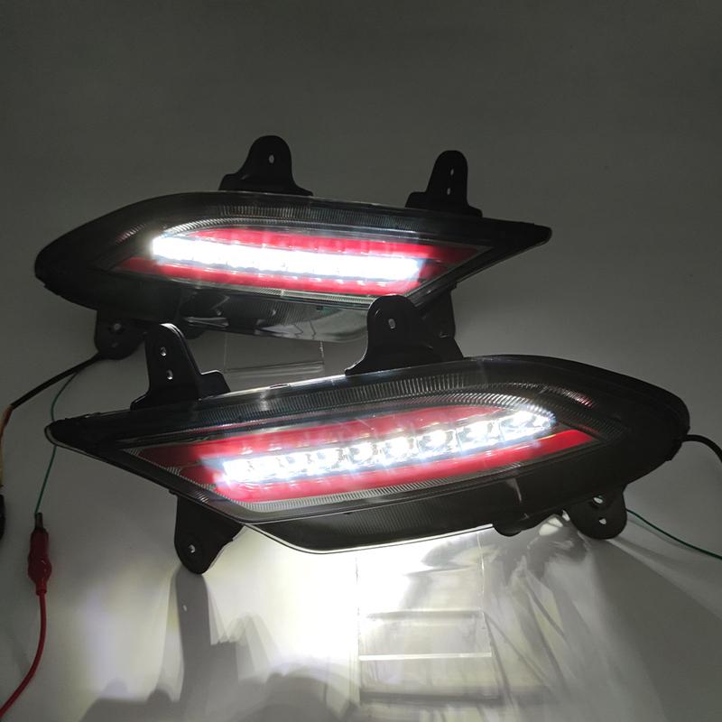 1 Pair Led Reflector driving lights For Hyundai Creta IX25   Brake Lights rear bumper lamp Turning Signal lamp