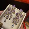 Dress Versatile Super Flash Purple Flower Cluster Fashion Temperament Texture Earrings Flower Stud Earrings