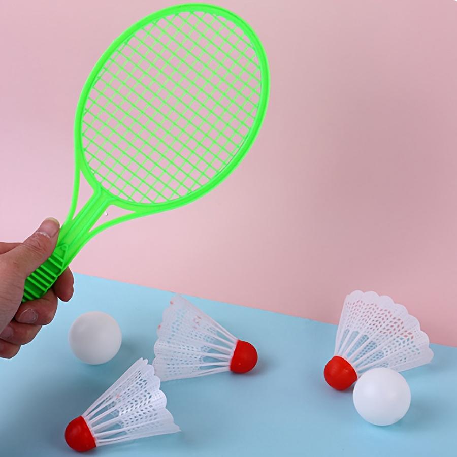 4pcs/set Mini Plastic Badminton Table Tennis Racket Set with 2 Balls Interactive Game Fun Birthday Gift for Indoor/Outdoor JXB