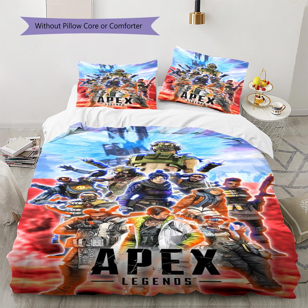 Apex Legends Pattern Bedding Set Quilt Cover Pillowcase Home Decor Gift (1 * duvet cover + 2 * pillowcase, without core)