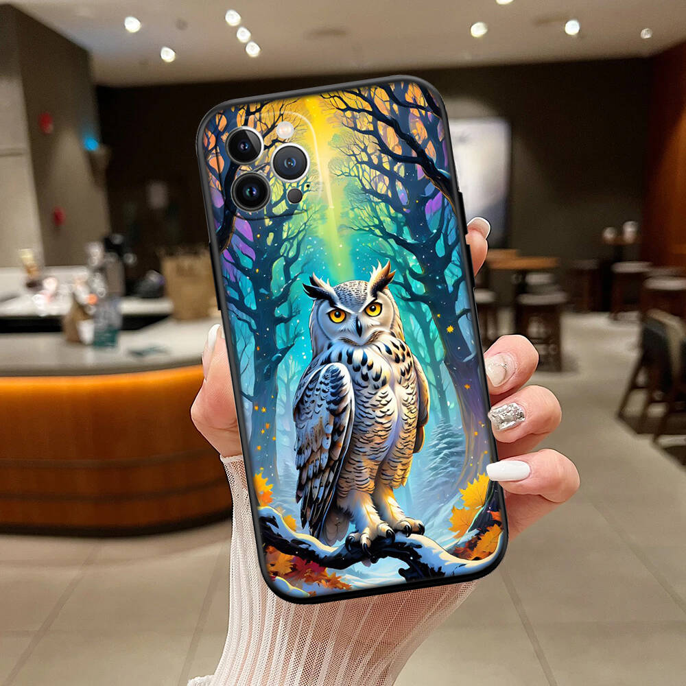Cartoon Art Owl New Phone Case for iPhone 6 6s 7 8 11 12 13 14 15 16 17 16E XS Pro Max XR X SE Air