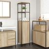 Bathroom Cabinet with Shelves Sonoma Oak Finish 36 X 35 X 165 Cm