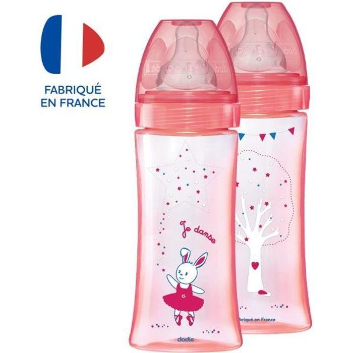 Dodie Biberon Initiation+ Anti-Coliques 3 Vitesses +6m Rose Danseuse Lot De 2 X 330ml