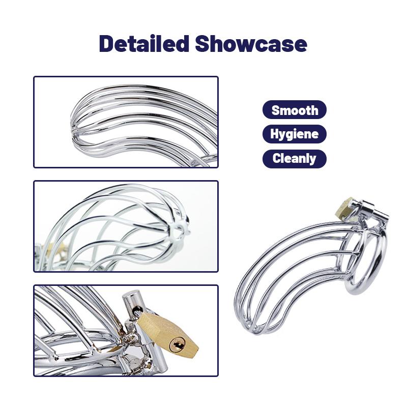 BDSM Sex Toys Men Stainless Steel Metal Urethra Chastity Lock Penis Bondage Adult Chastity Cage Cock Restriction Abstainer Toy